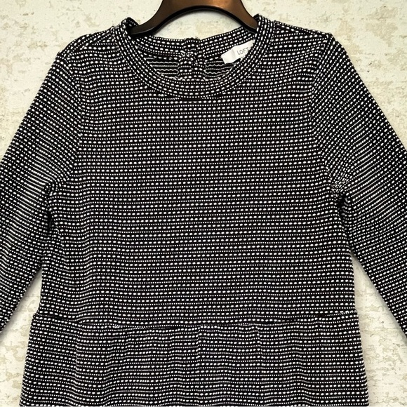 LOFT Textured Swing Dress 3/4 Sleeve Back Buttons Large P - Picture 4 of 16